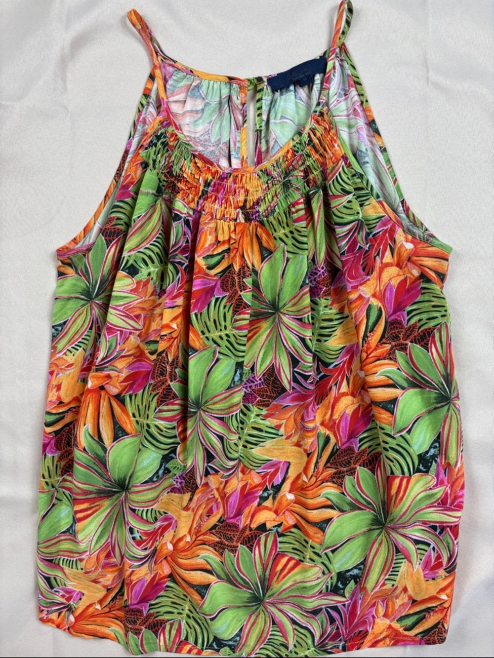 RACHEL Rachel Roy Multicolor Tropical Print Spaghetti Strap Top